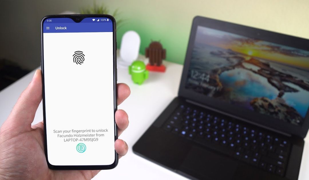 Laptop to unlock mobile password