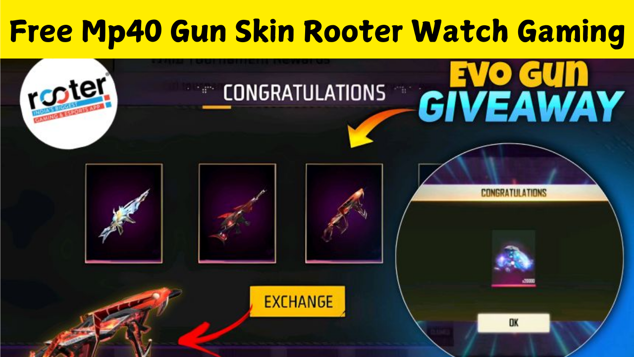 Free Mp40 Gun Skin Rooter Watch Gaming Esports